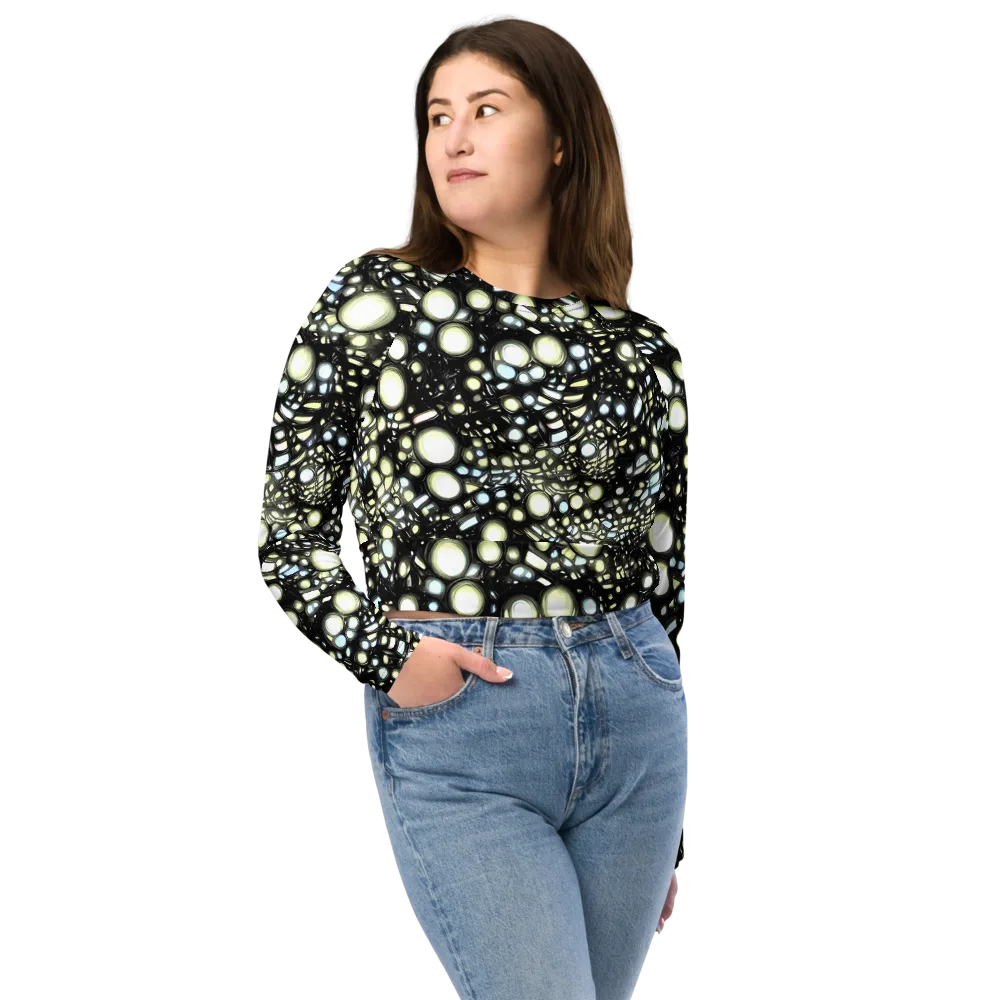 Electric Geode on Long Sleeve Crop Top — Front