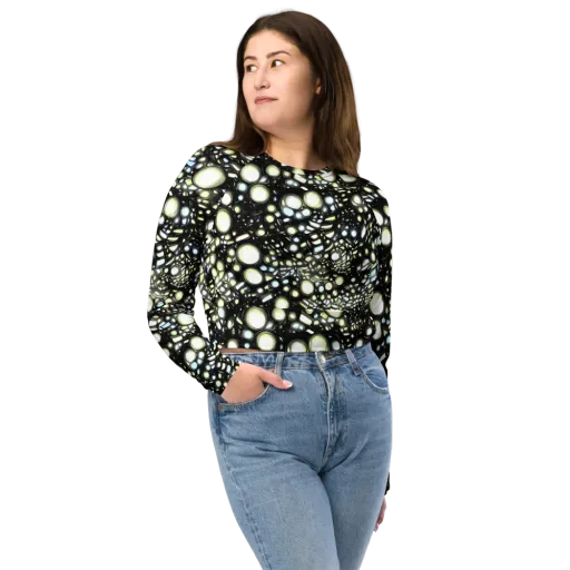Electric Geode on a Long Sleeve Crop Top