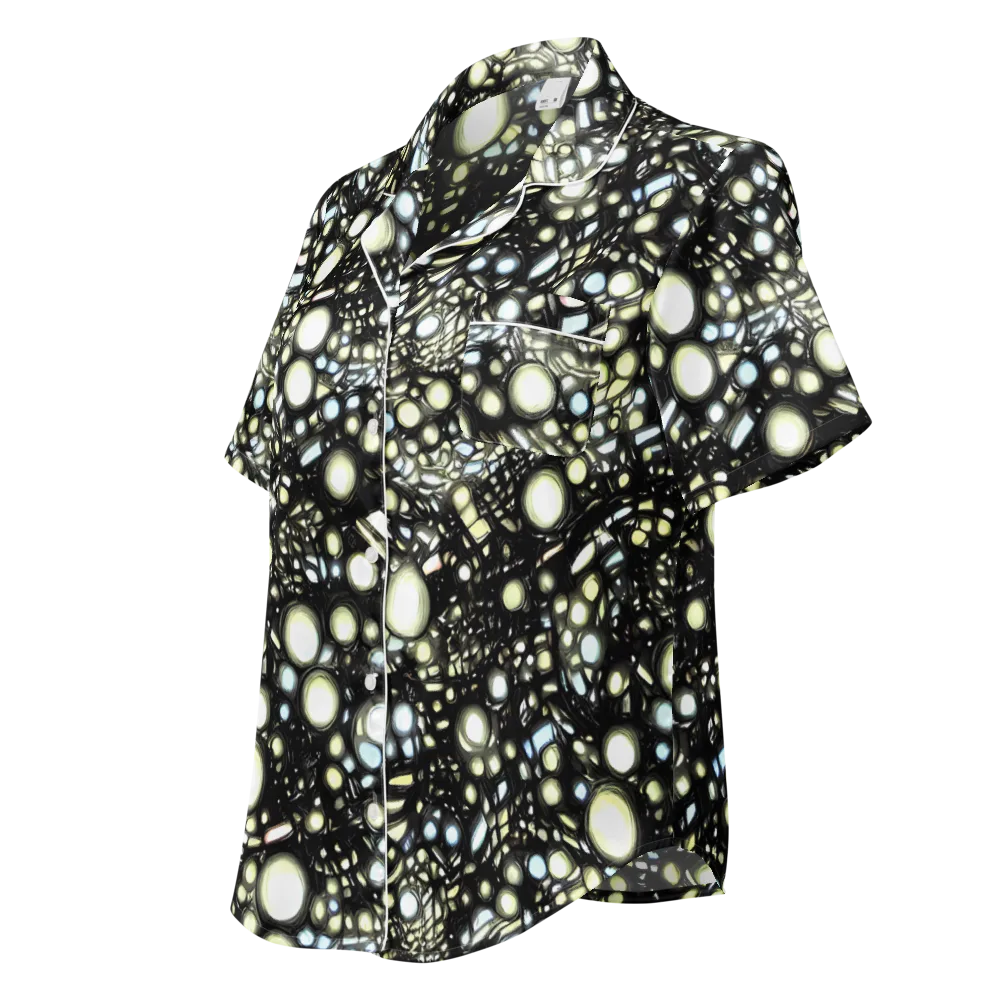 Electric Geode on Women's Short Sleeve Pajama Top — Left Front