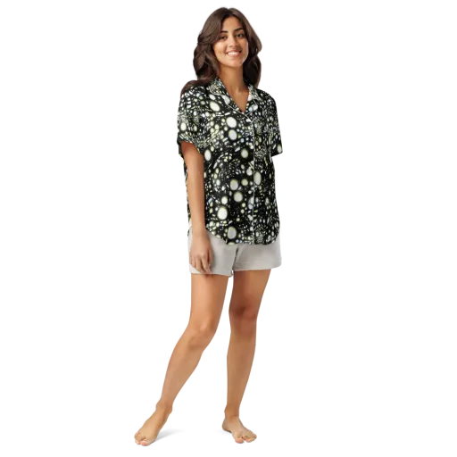 Electric Geode on a Women's Short Sleeve Pajama Top