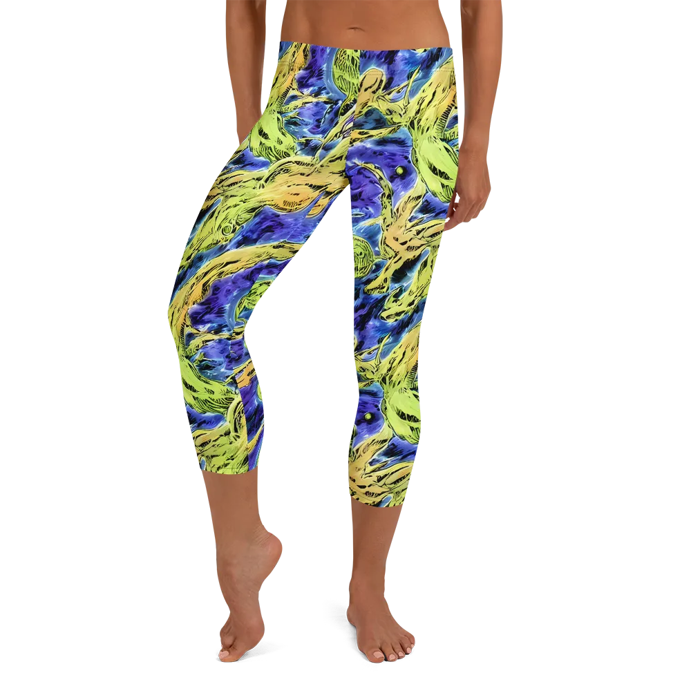 Electric Relic on Capri Leggings — Front