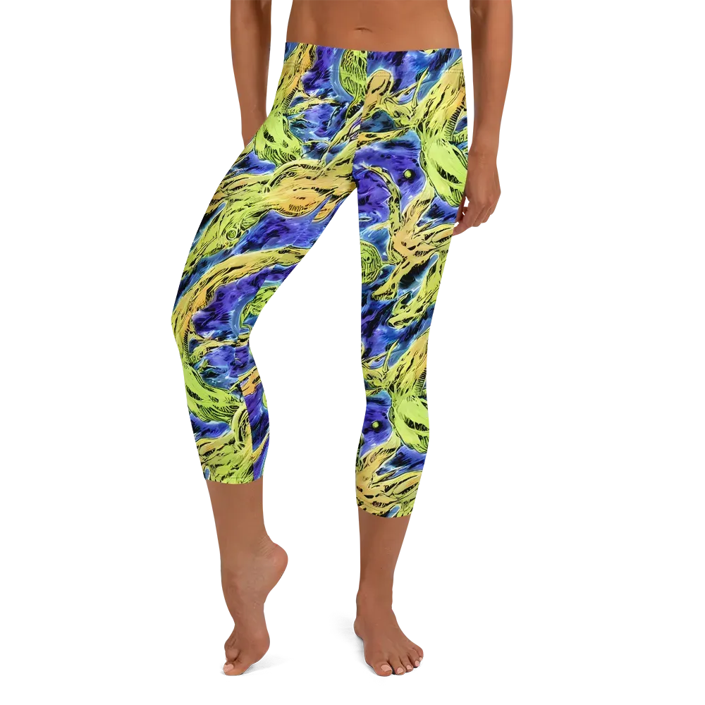 Electric Relic on Capri Leggings — Front