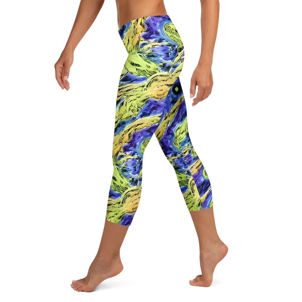Electric Relic on Capri Leggings — Left