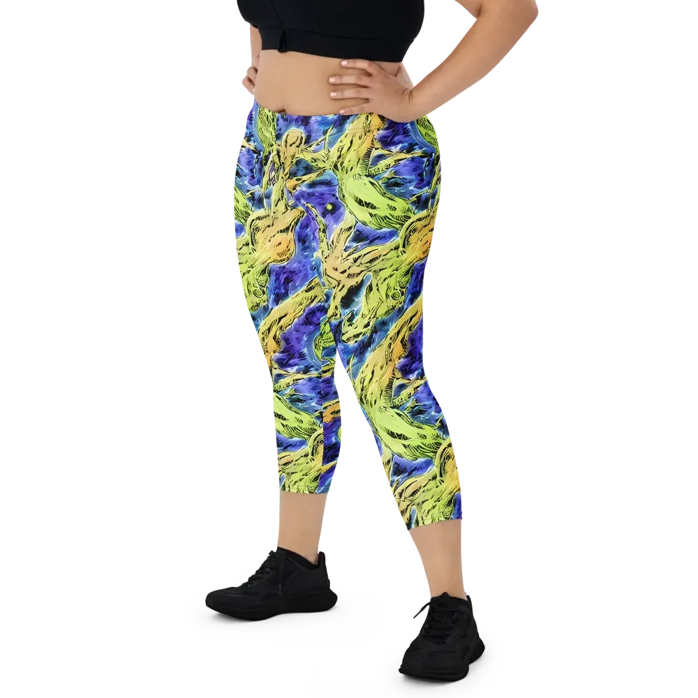 Electric Relic on Capri Leggings — Front