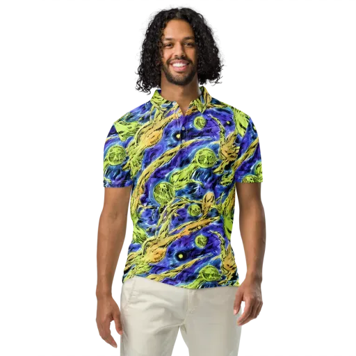 Electric Relic on a Men's Slim Fit Polo Shirt
