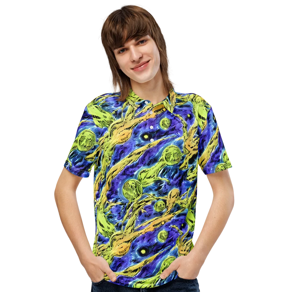 Electric Relic on Men's Slim Fit Polo Shirt — Front