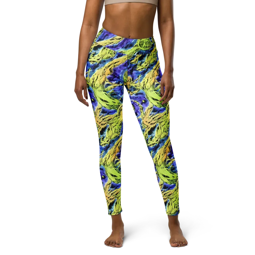 Electric Relic on Yoga Leggings — Front