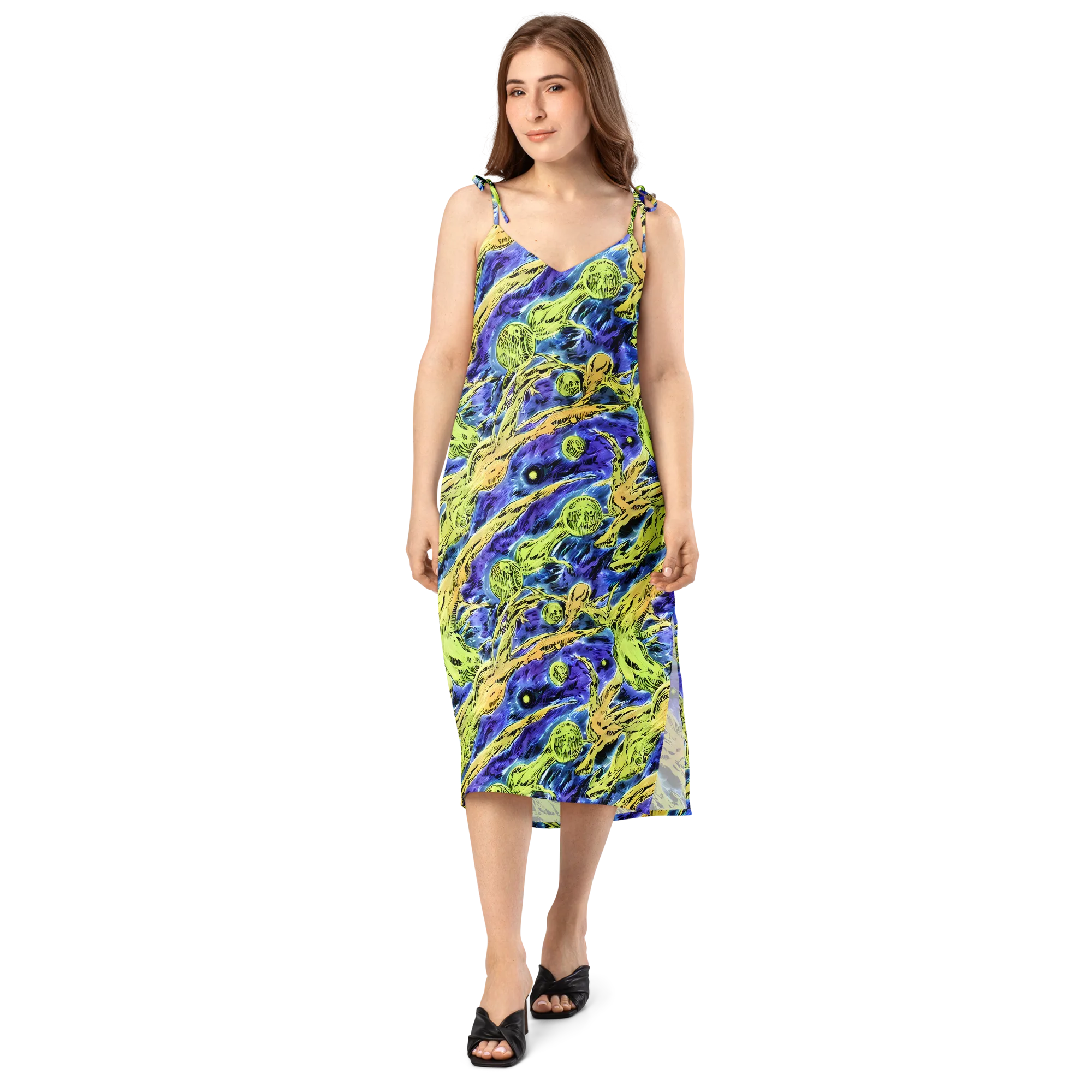 Electric Relic on Slip Dress — Front