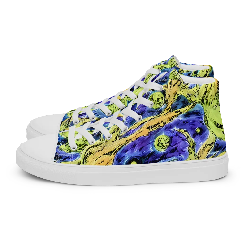 Electric Relic on Men's High Top Canvas Shoes — Left