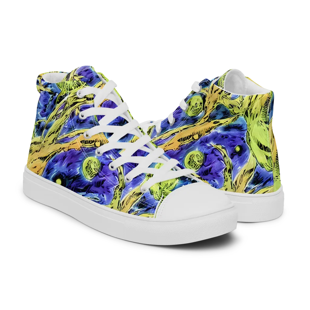Electric Relic on Men's High Top Canvas Shoes — Right