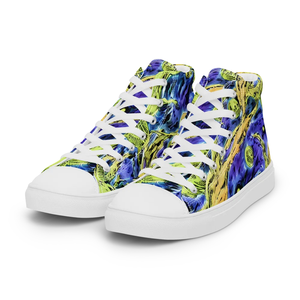 Electric Relic on Women's High Top Canvas Shoes — Left Front