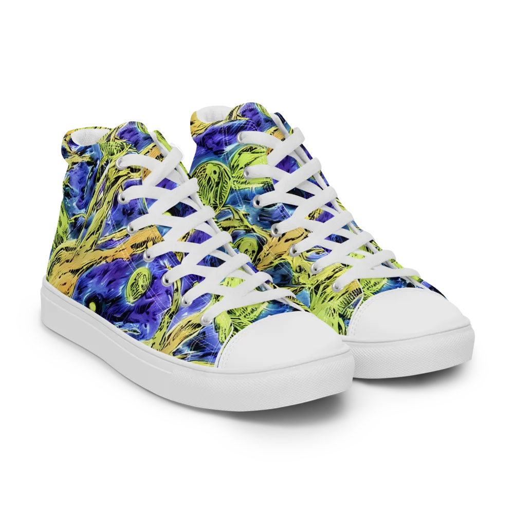 Electric Relic on Women's High Top Canvas Shoes — Right Front