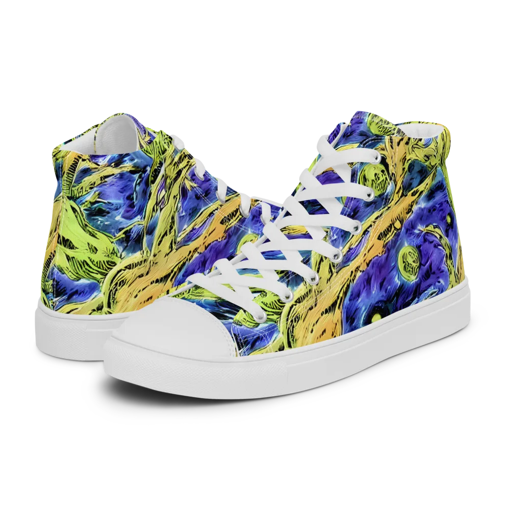 Electric Relic on Women's High Top Canvas Shoes — Left