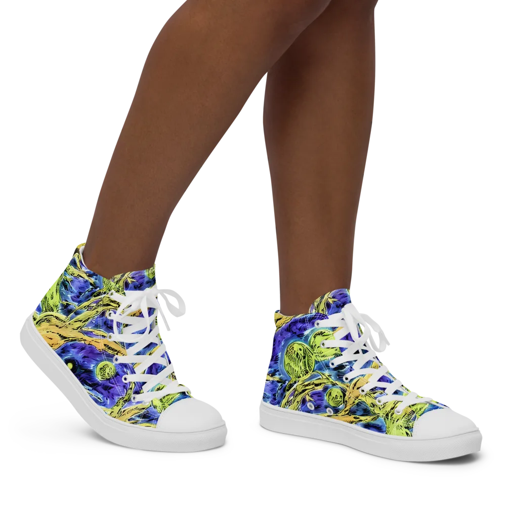 Electric Relic on Women's High Top Canvas Shoes — Right