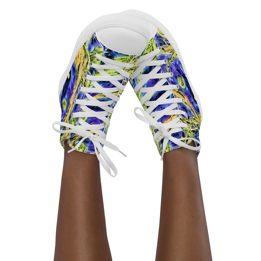 Electric Relic on Women's High Top Canvas Shoes — Front