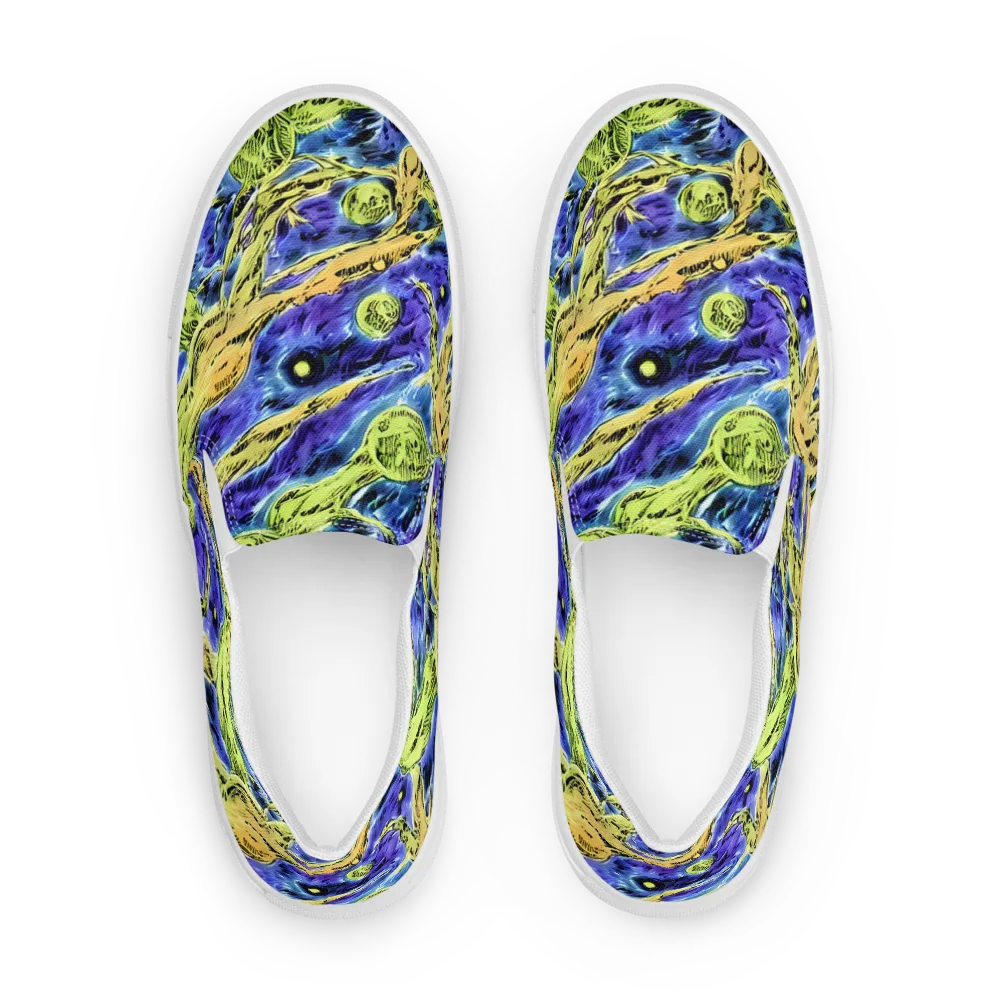 Electric Relic on Men's Slip-On Canvas Shoes — Front