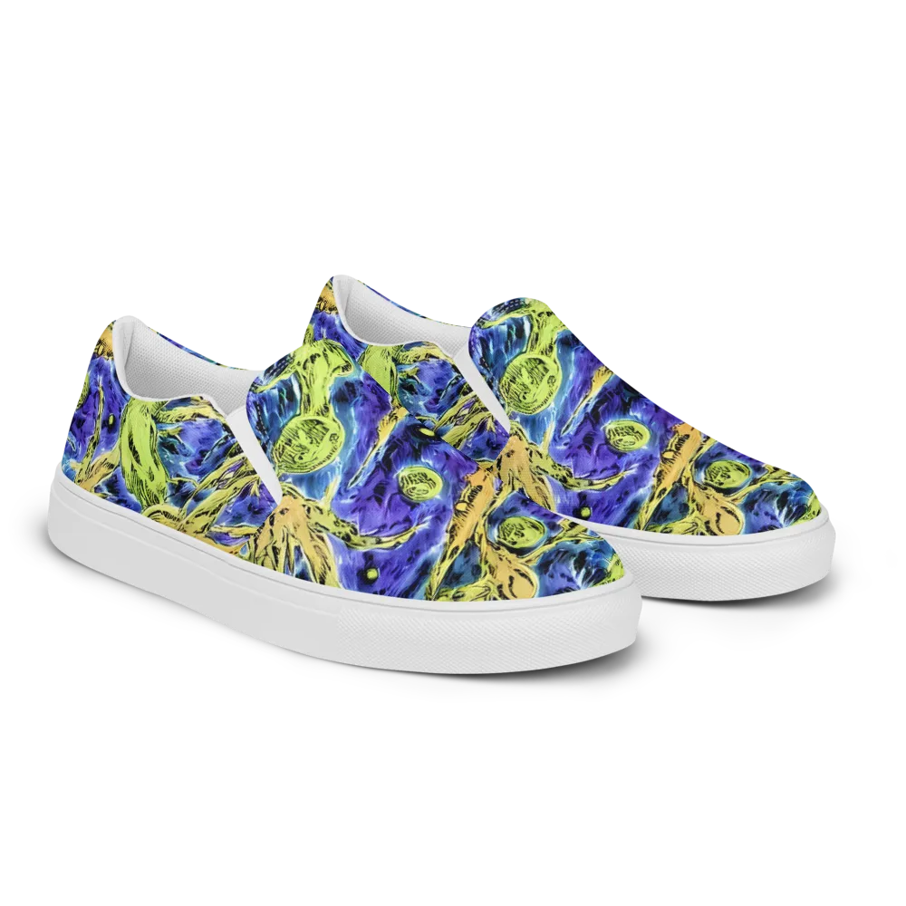 Electric Relic on Men's Slip-On Canvas Shoes — Right Front