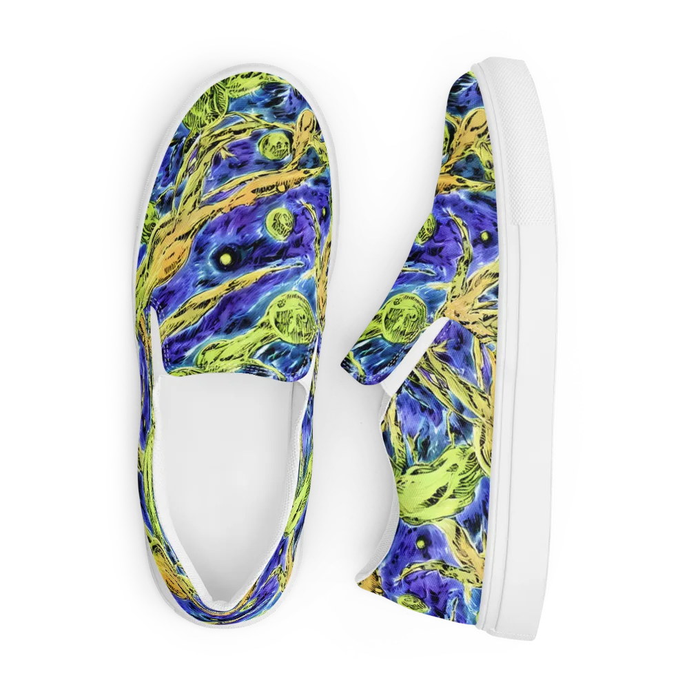Electric Relic on Men's Slip-On Canvas Shoes — Front