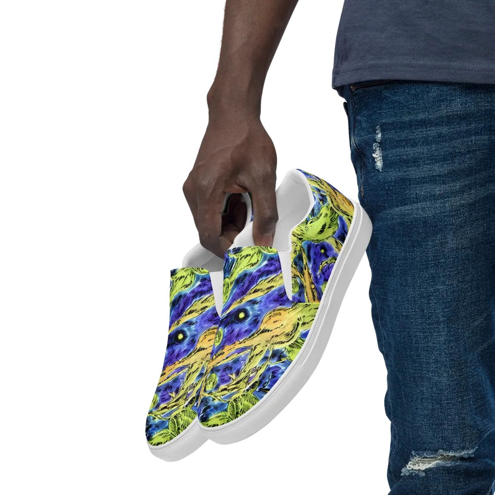Electric Relic on Men's Slip-On Canvas Shoes — Left Front