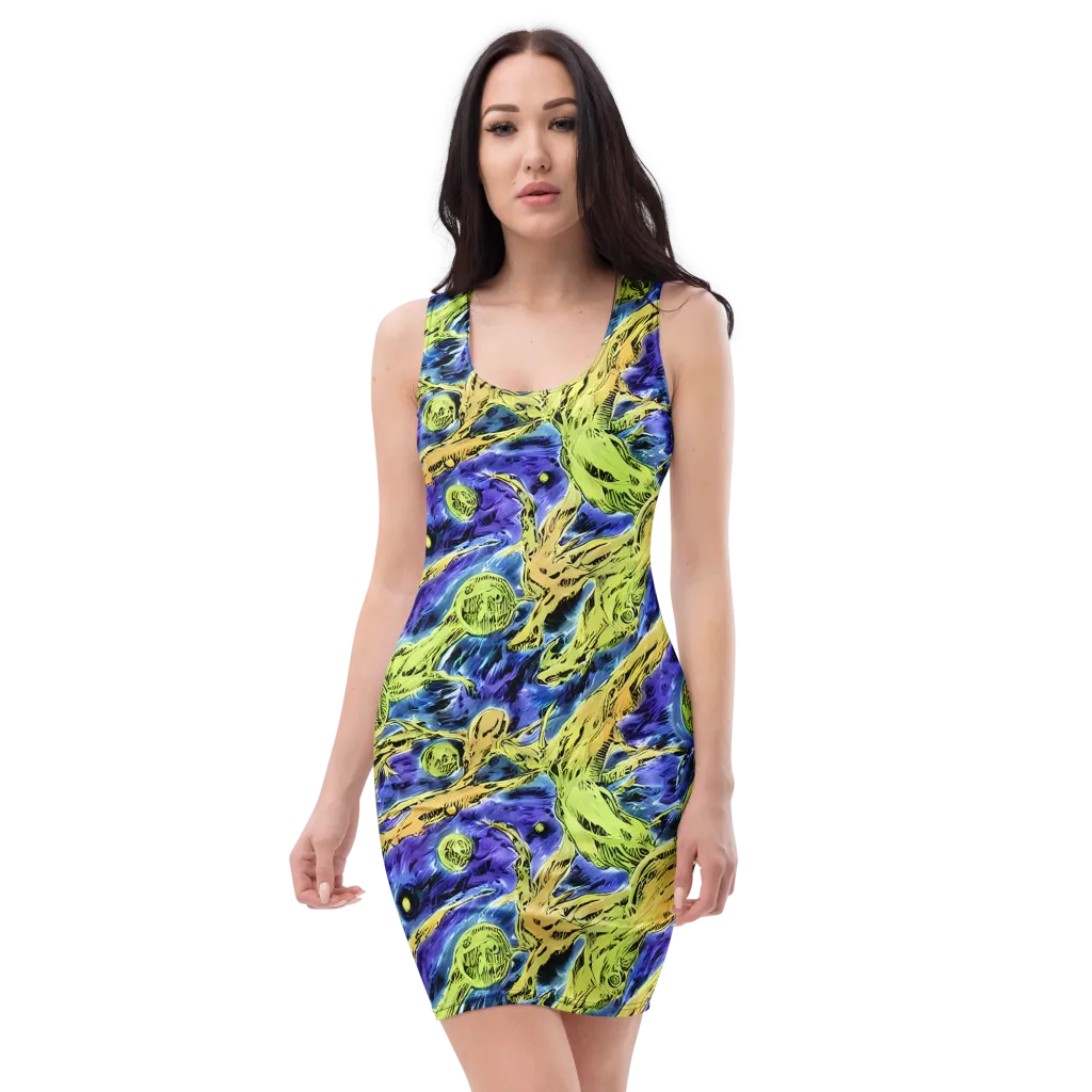 Electric Relic on Bodycon Dress — Front