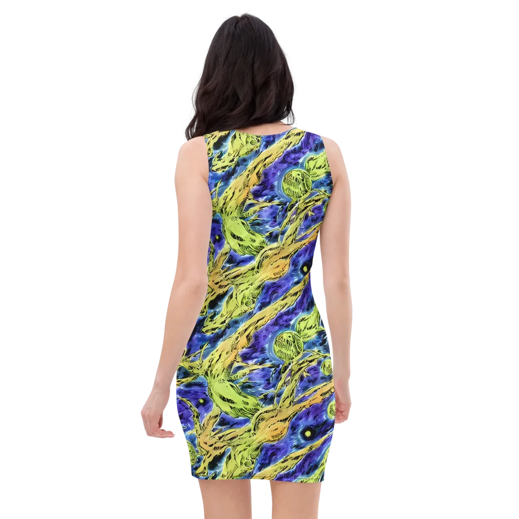 Electric Relic on Bodycon Dress — Back