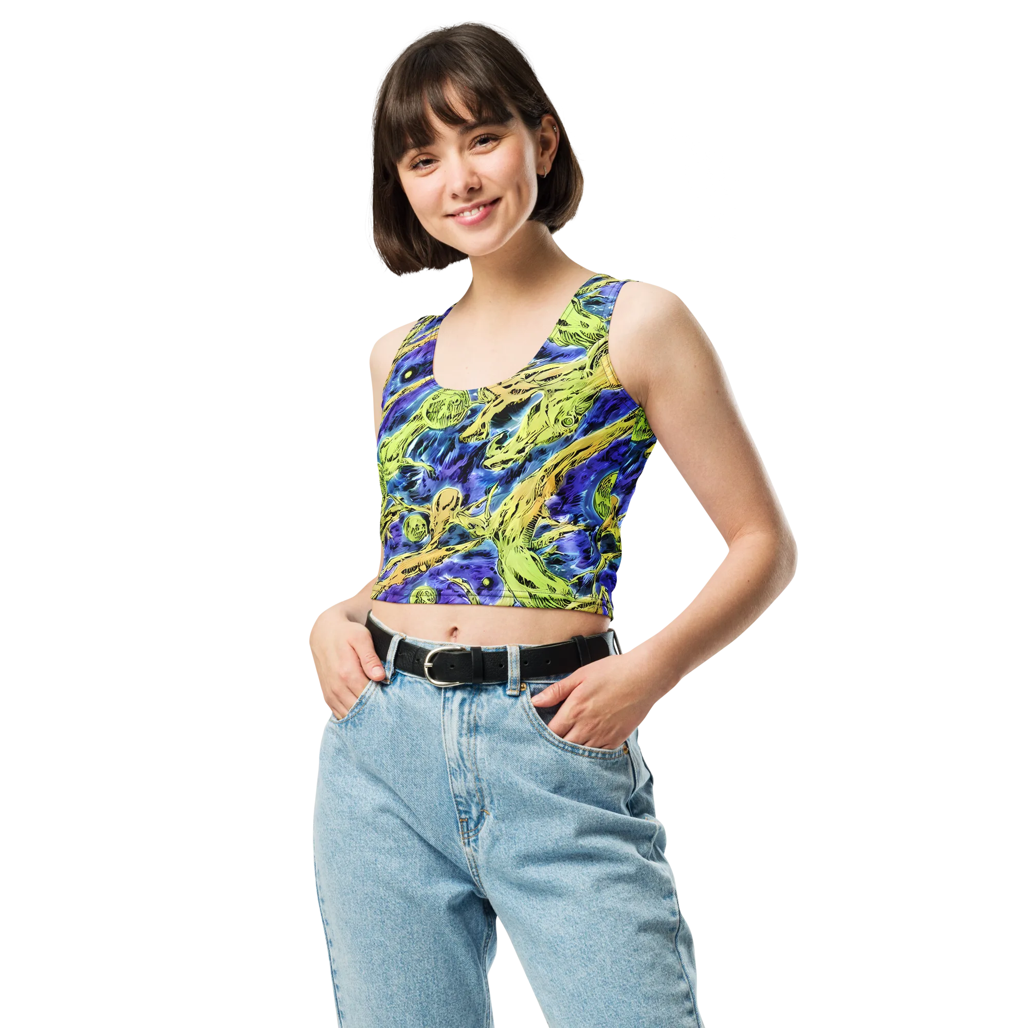 Electric Relic on Crop Top — Front