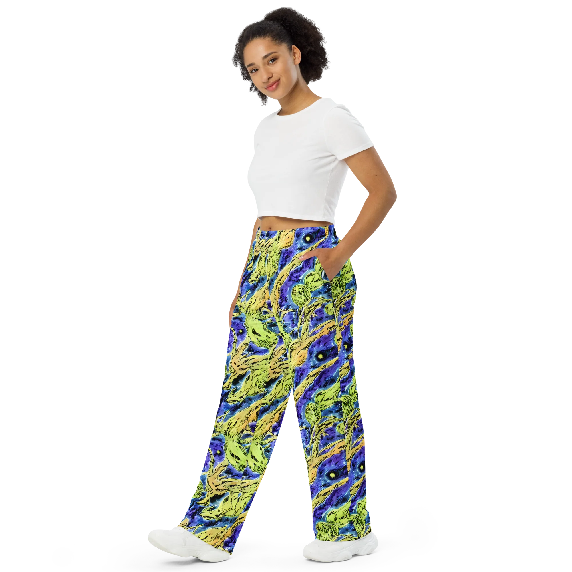 Electric Relic on Wide-Leg Pants — Left Front