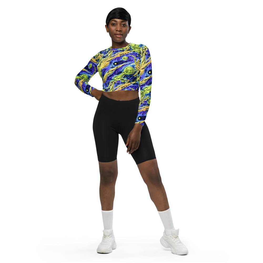 Electric Relic on Long Sleeve Crop Top — Front