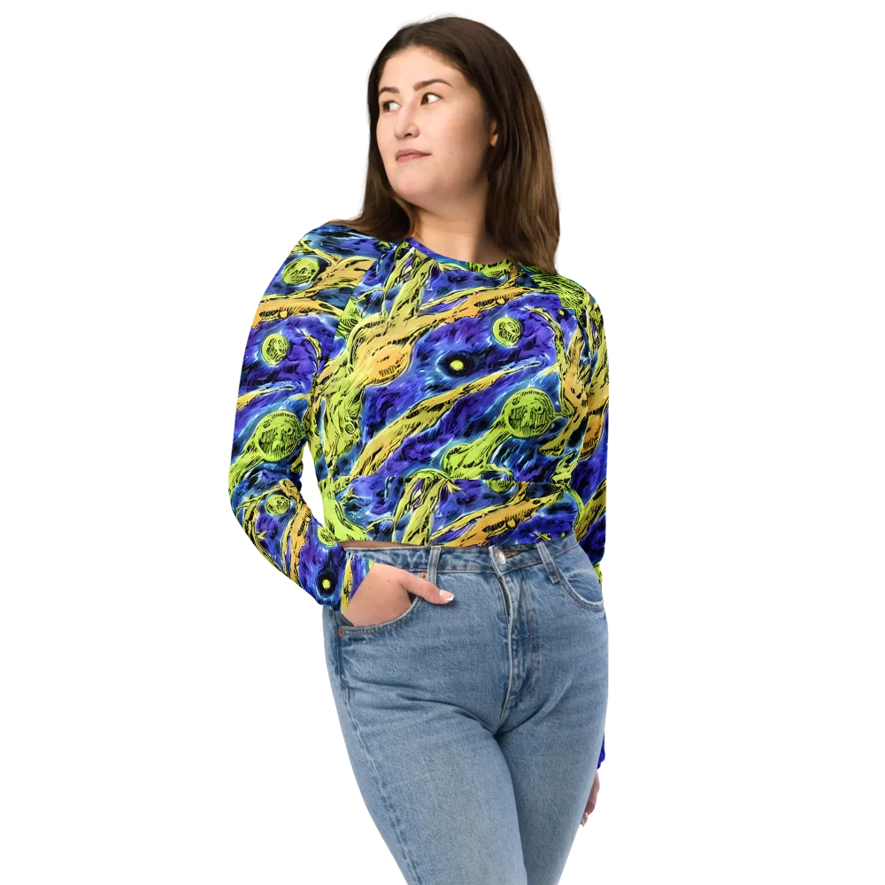Electric Relic on Long Sleeve Crop Top — Front