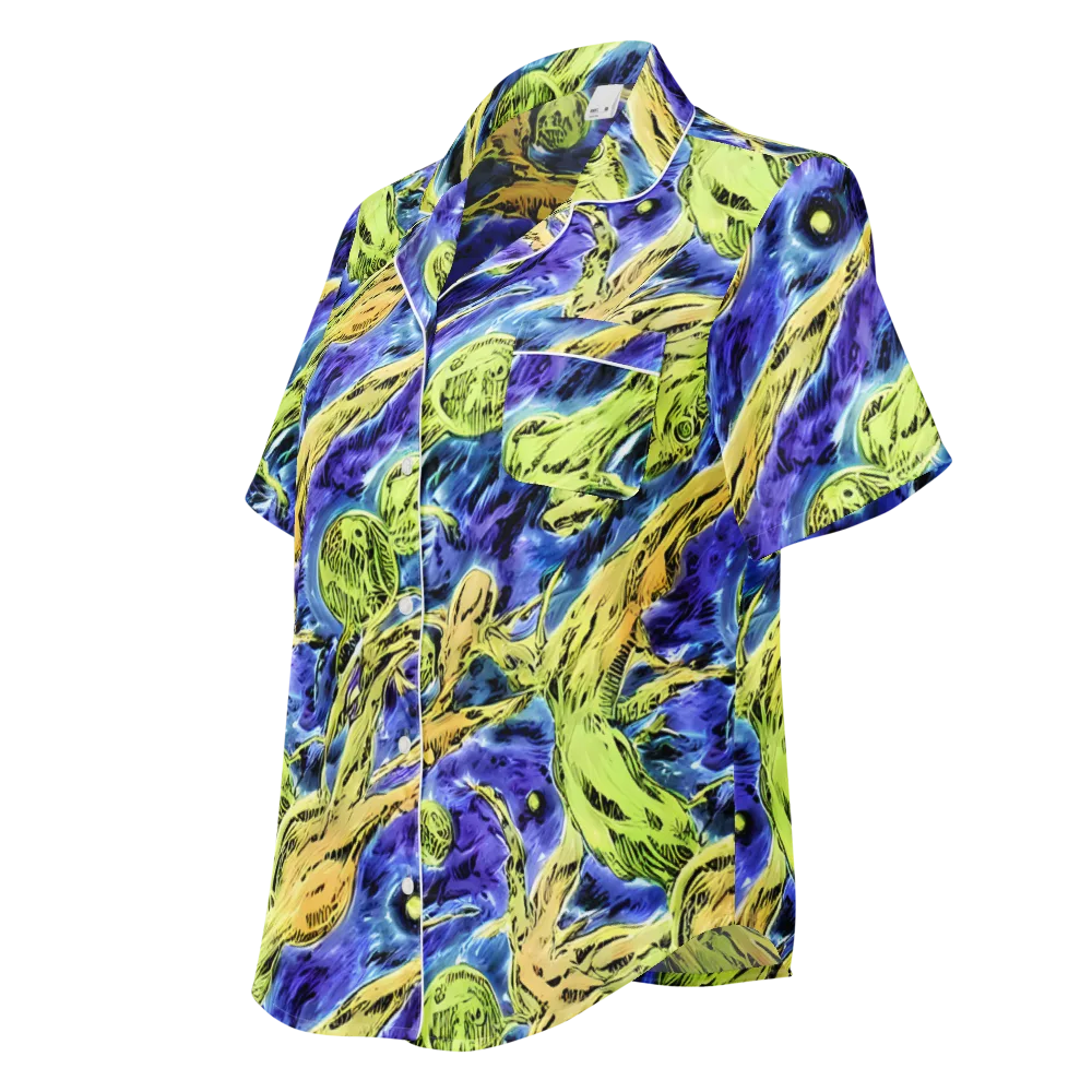 Electric Relic on Women's Short Sleeve Pajama Top — Left Front