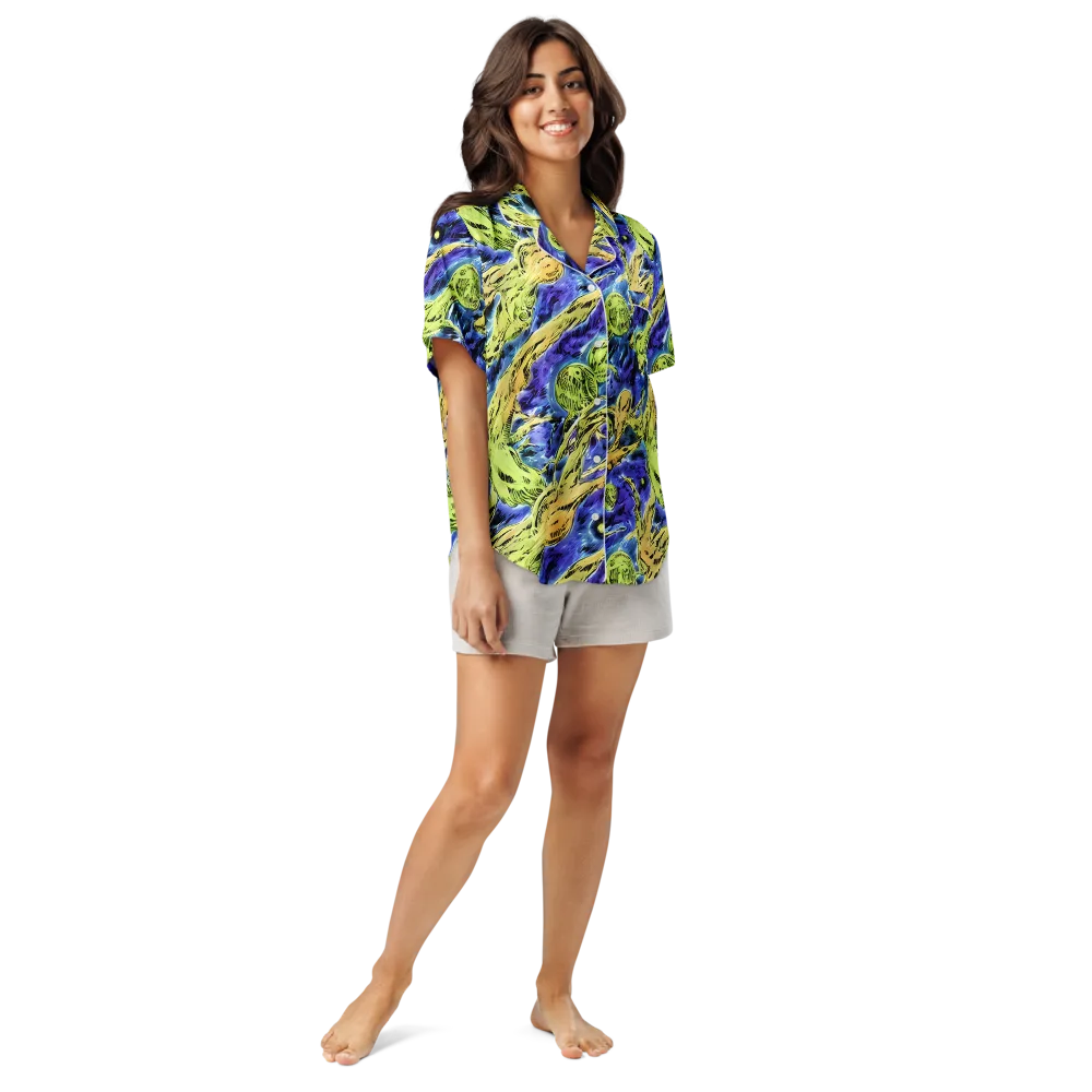 Electric Relic on Women's Short Sleeve Pajama Top — Front