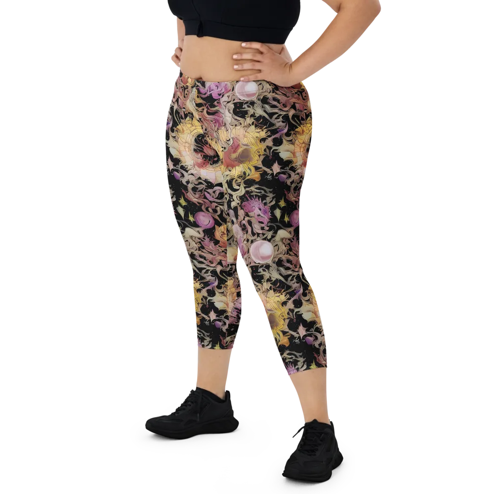 Velvet Labyrinth on Capri Leggings — Front