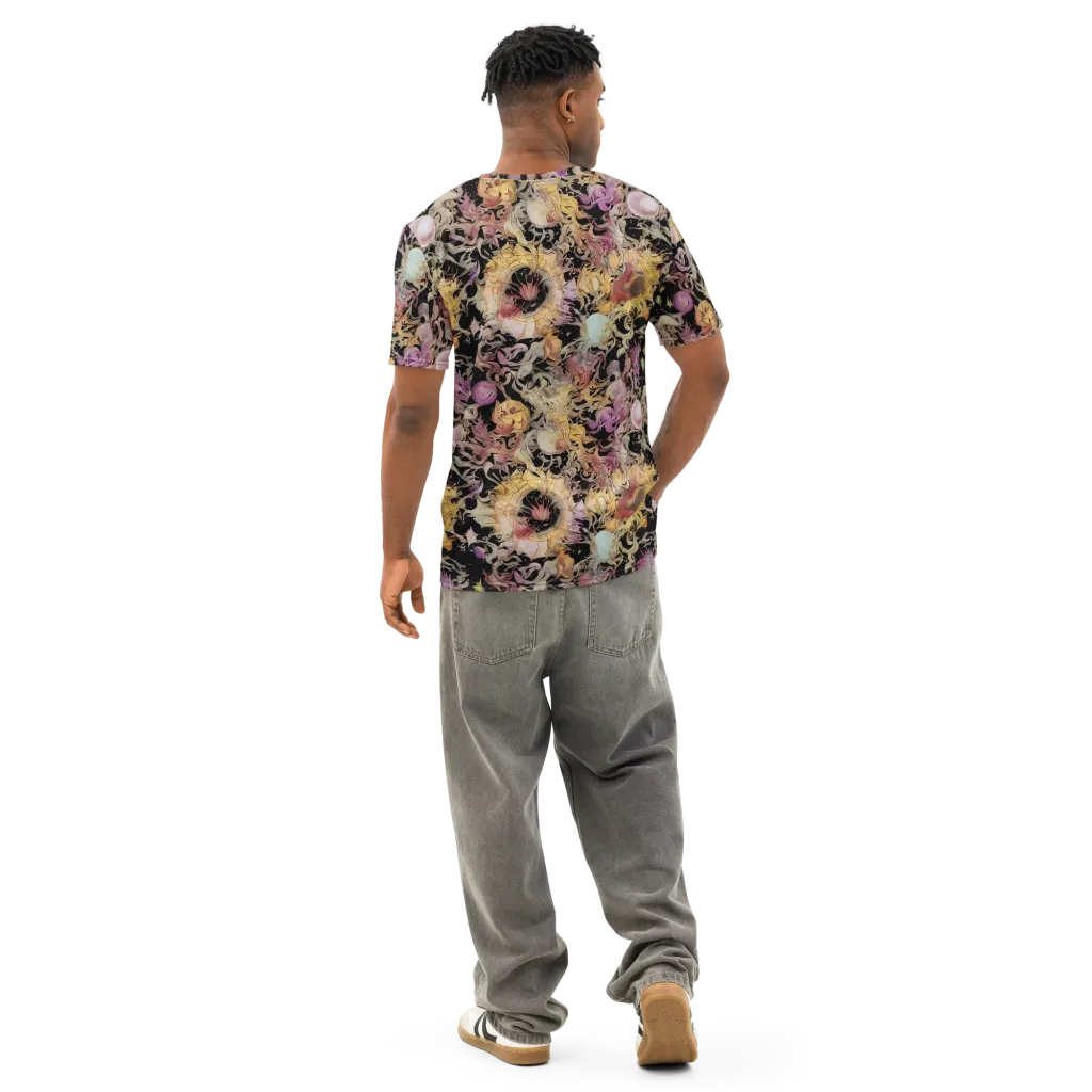 Velvet Labyrinth on Men's Cotton Crew Neck T-Shirt — Back