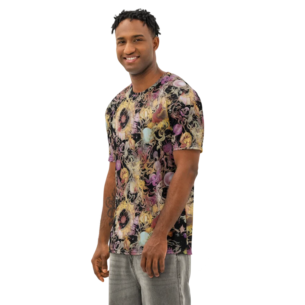 Velvet Labyrinth on Men's Cotton Crew Neck T-Shirt — Left Front