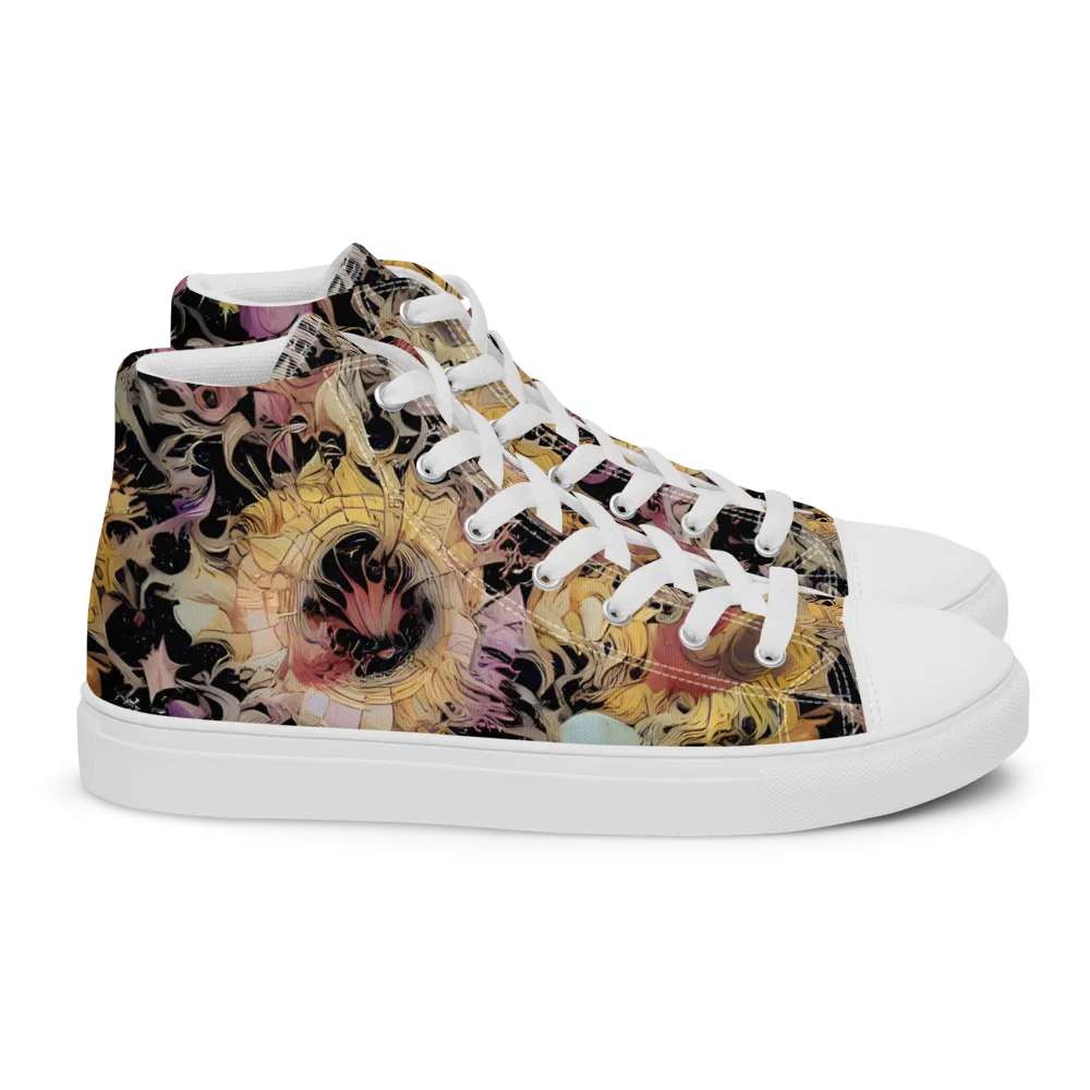 Velvet Labyrinth on Women's High Top Canvas Shoes — Right
