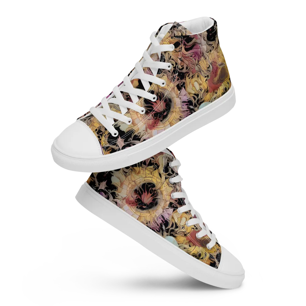 Velvet Labyrinth on Women's High Top Canvas Shoes — Front