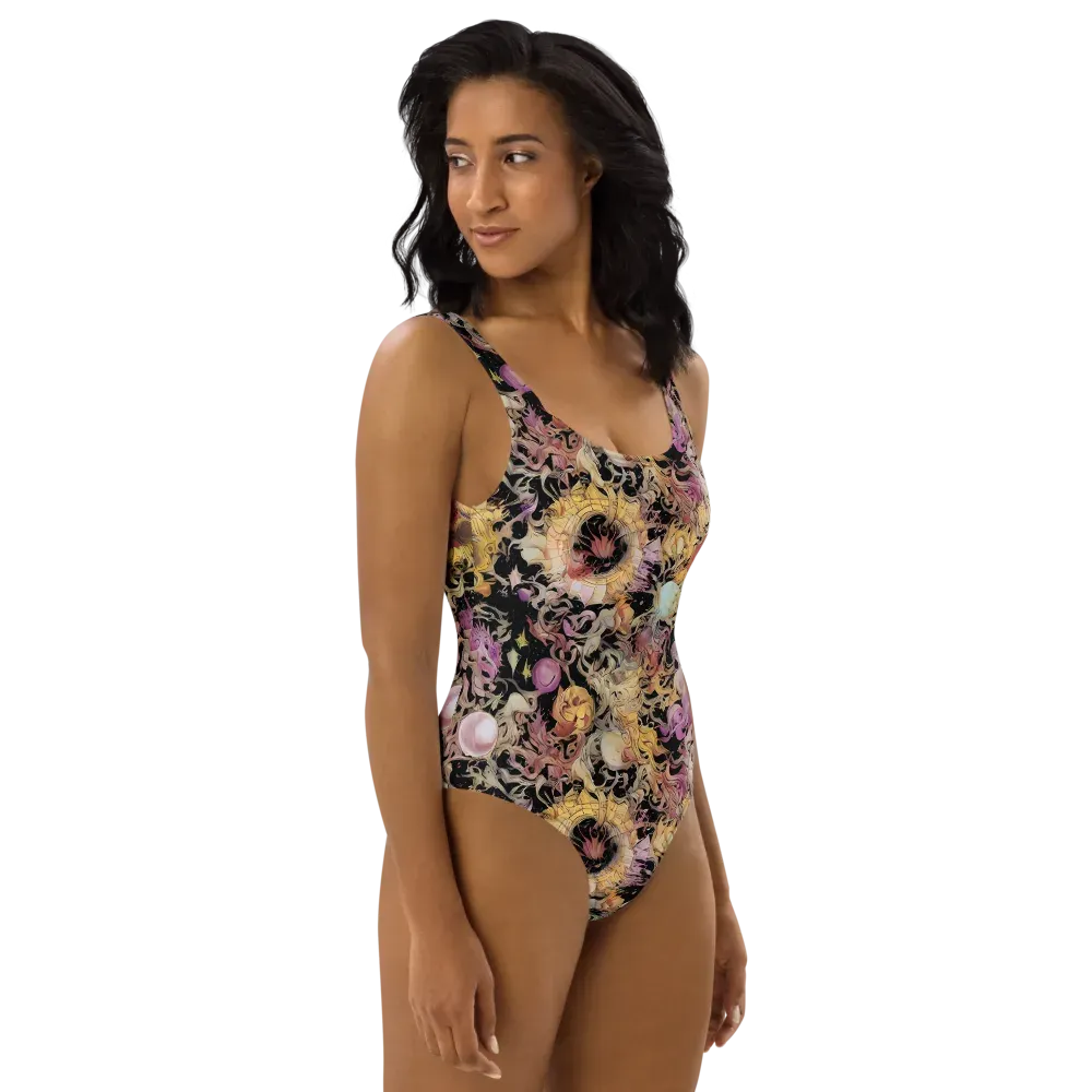 Velvet Labyrinth on One-Piece Swimsuit — Right