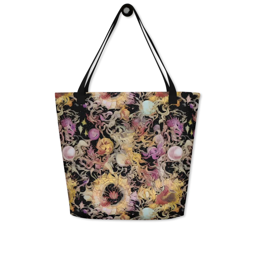Velvet Labyrinth on Large Tote Bag W/ Pocket — Front