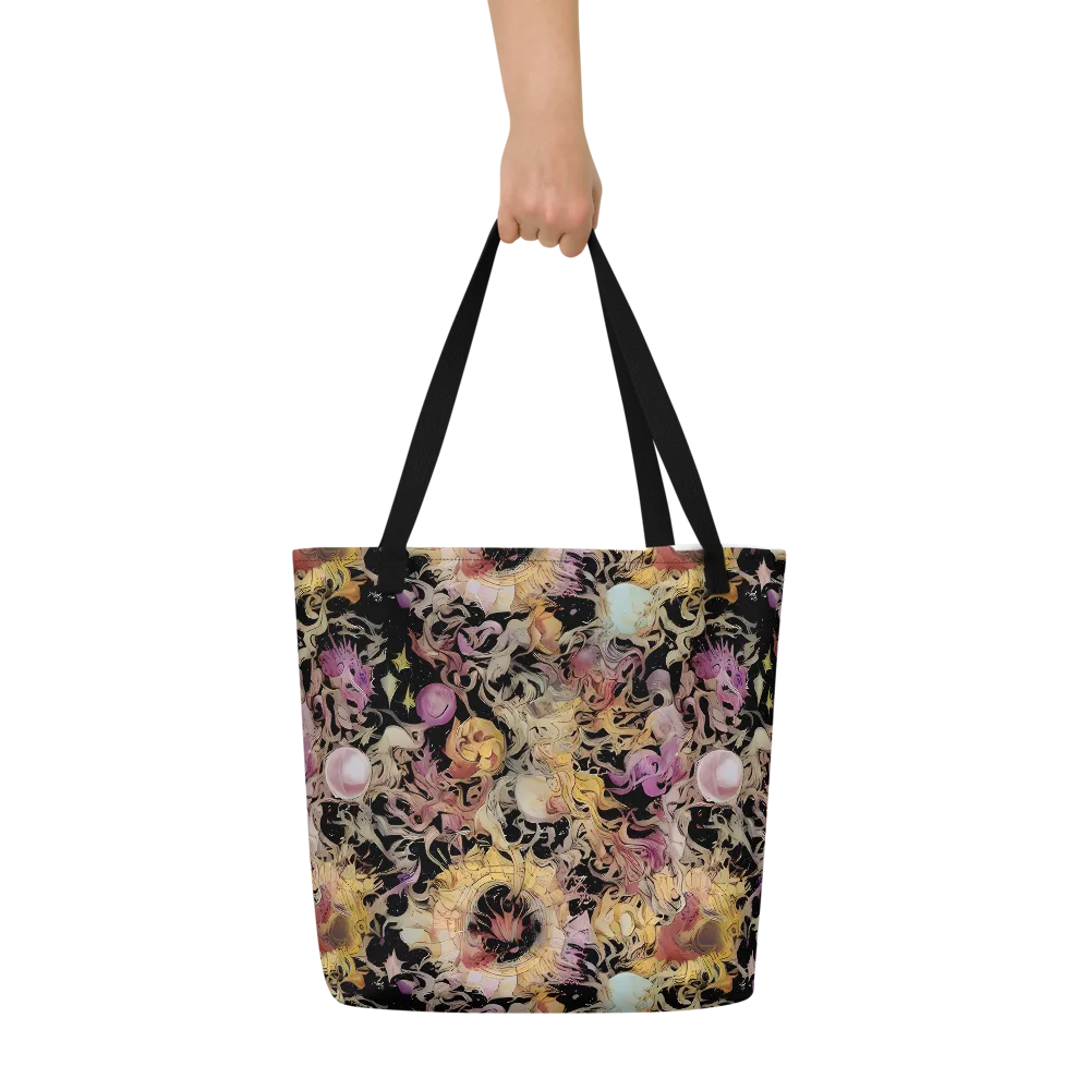 Velvet Labyrinth on Large Tote Bag W/ Pocket — Front