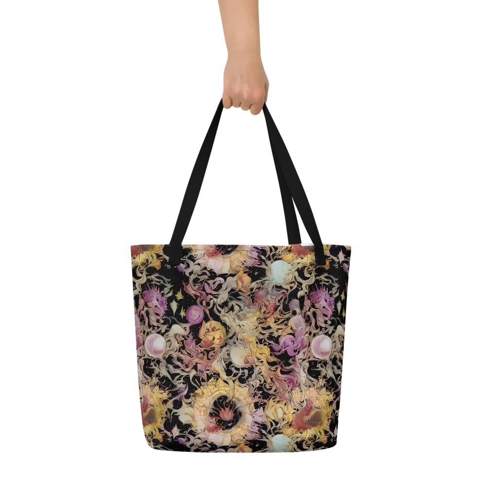 Velvet Labyrinth on Large Tote Bag W/ Pocket — Front