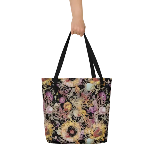 Velvet Labyrinth on a Large Tote Bag W/ Pocket