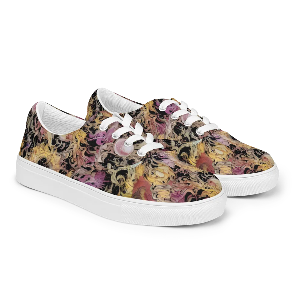 Velvet Labyrinth on Men's Lace-Up Canvas Shoes — Right Front