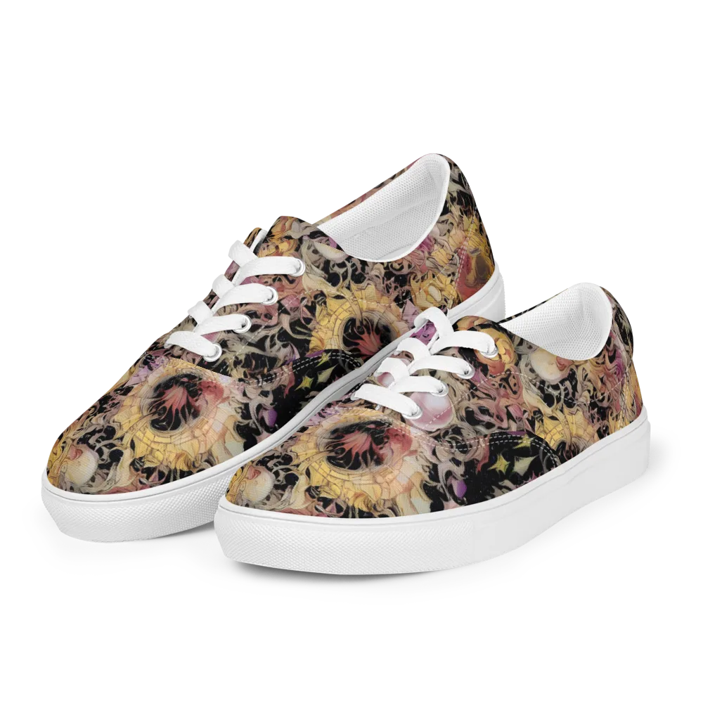 Velvet Labyrinth on Men's Lace-Up Canvas Shoes — Left Front