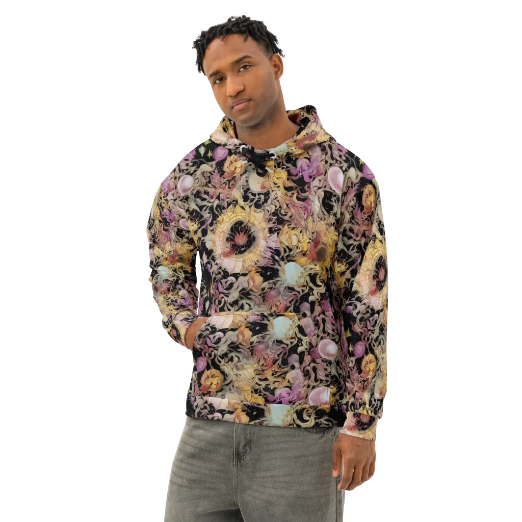 Velvet Labyrinth on Cotton Hoodie — Left Front