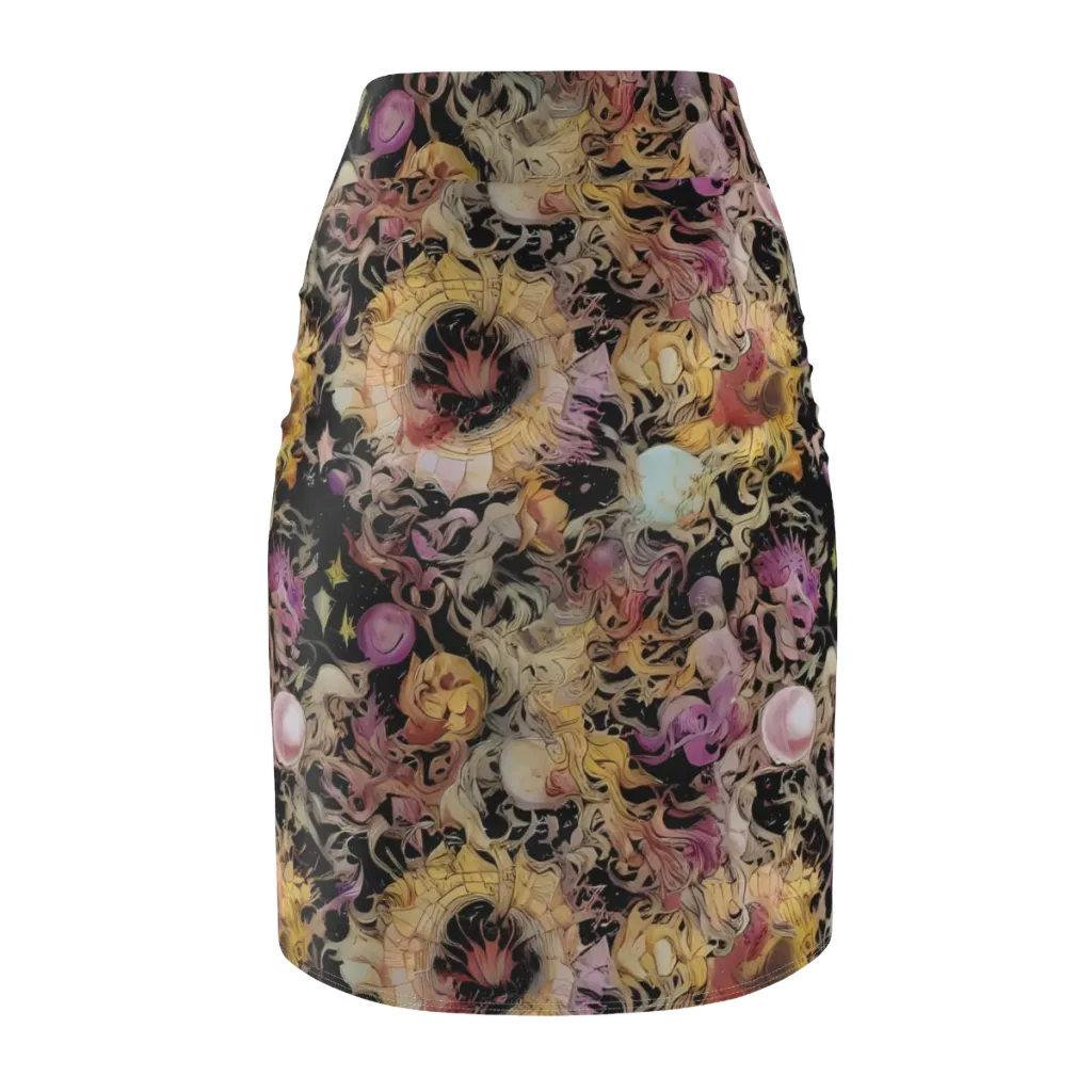 Velvet Labyrinth on Pencil Skirt — Back