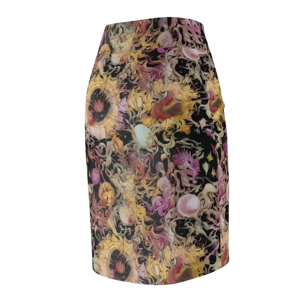 Velvet Labyrinth on Pencil Skirt — Back Side