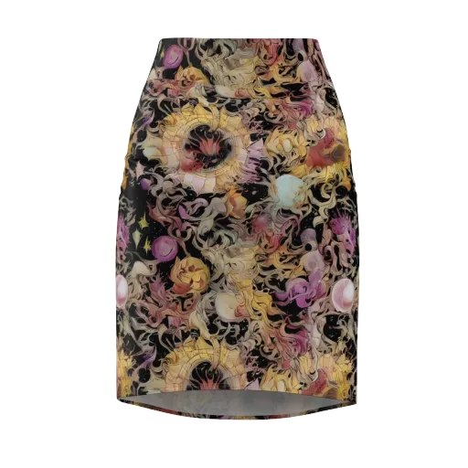 Velvet Labyrinth on a Pencil Skirt