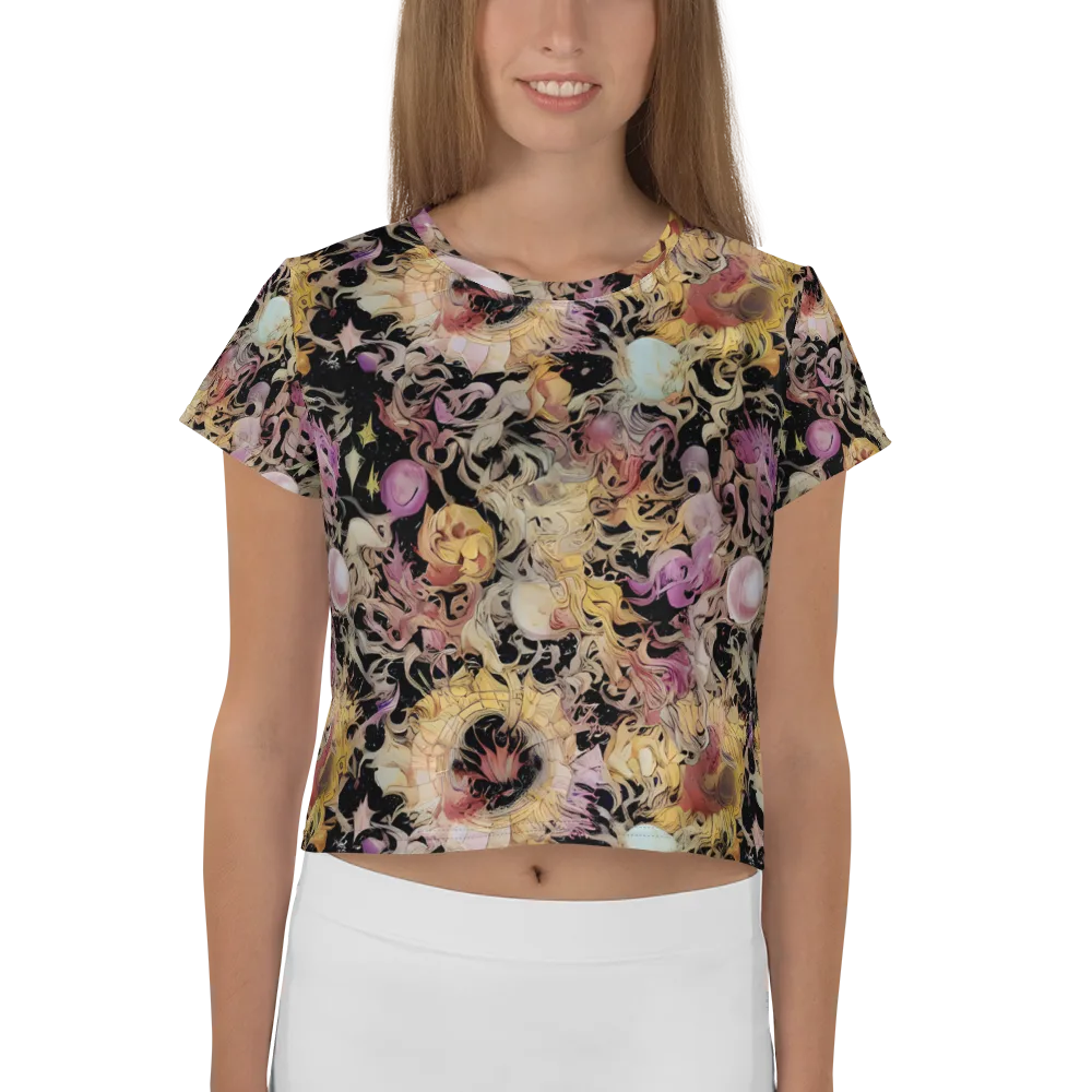 Velvet Labyrinth on Crop Tee — Front