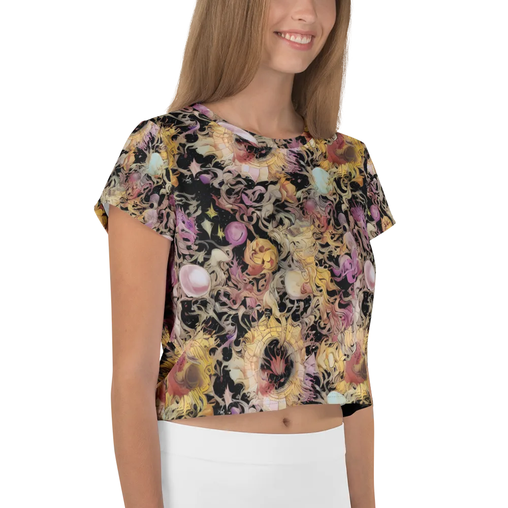 Velvet Labyrinth on Crop Tee — Right