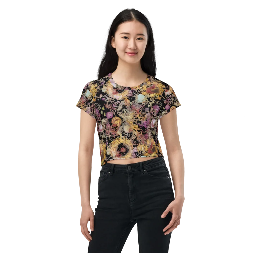 Velvet Labyrinth on Crop Tee — Front